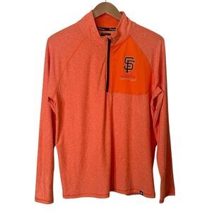 Fanatics Mens Size Large San Francisco Giants 1/4 Zip Shirt Long Sleeve Orange